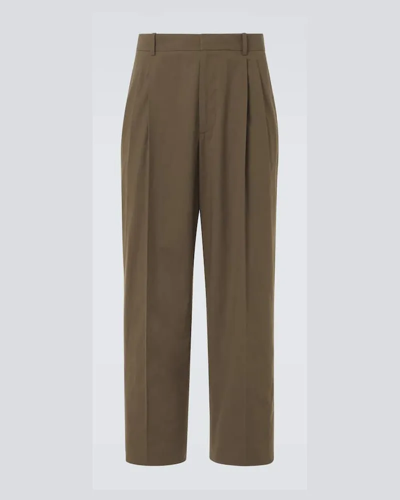 The Row Pantaloni Silas in popeline a vita alta Verde