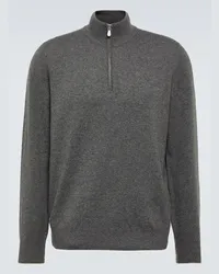 Brunello Cucinelli Pullover in cashmere con zip Grigio