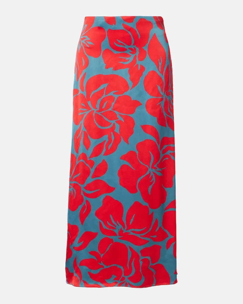 Dries van Noten Gonna a tubino floreale Rosso
