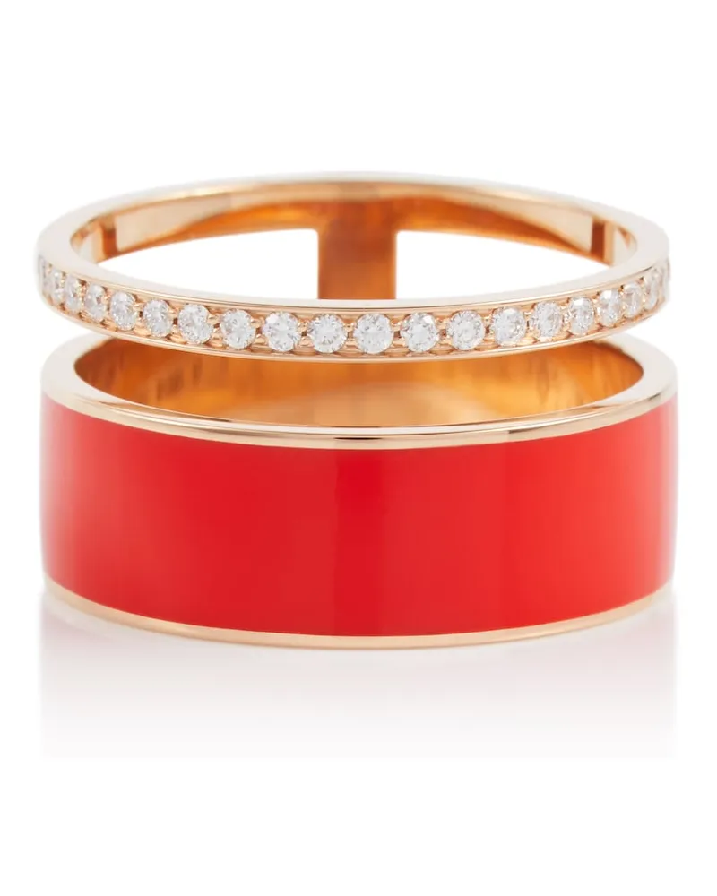 Repossi Anello Berbere Chromatic in oro rosa 18kt con diamanti Rosso
