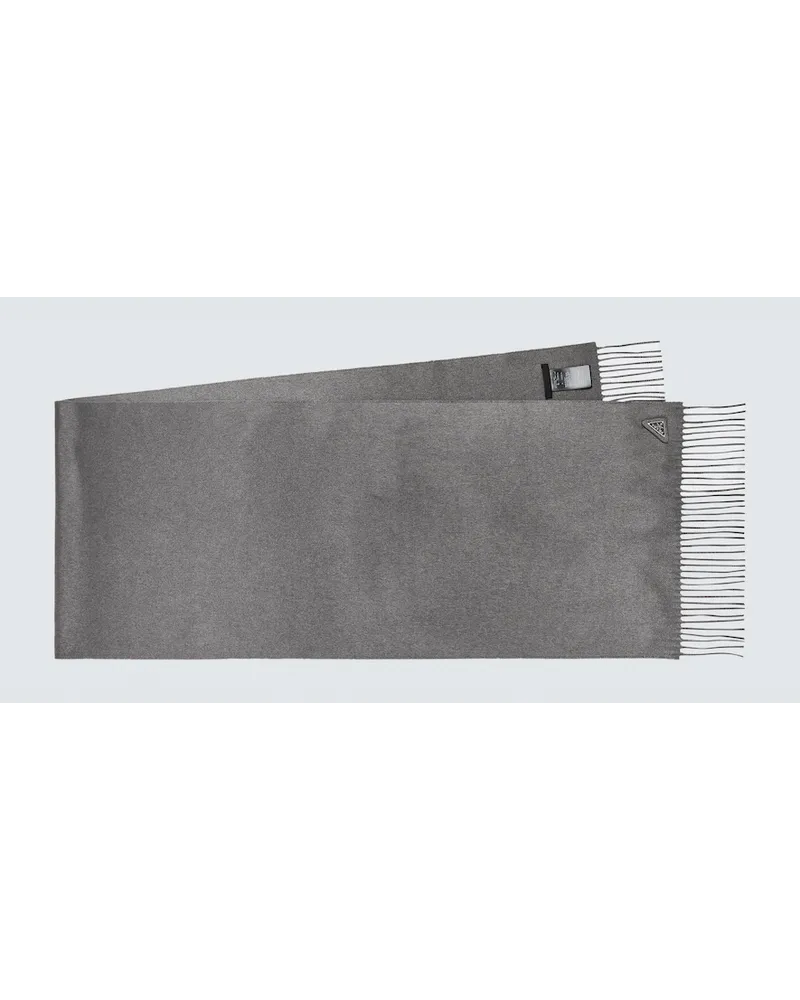 Prada Sciarpa in seta e cashmere Grigio