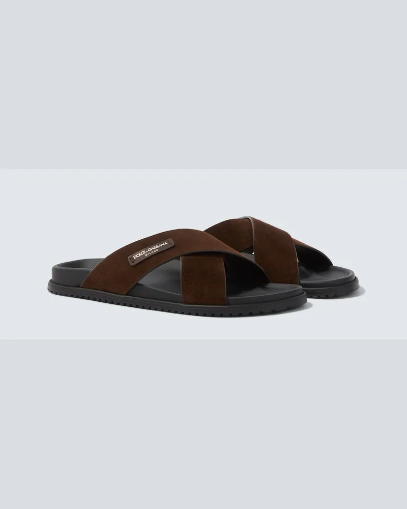 Dolce & Gabbana Sandali in suede Marrone