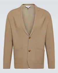 LARDINI Blazer in maglia di lana, seta e cashmere Beige