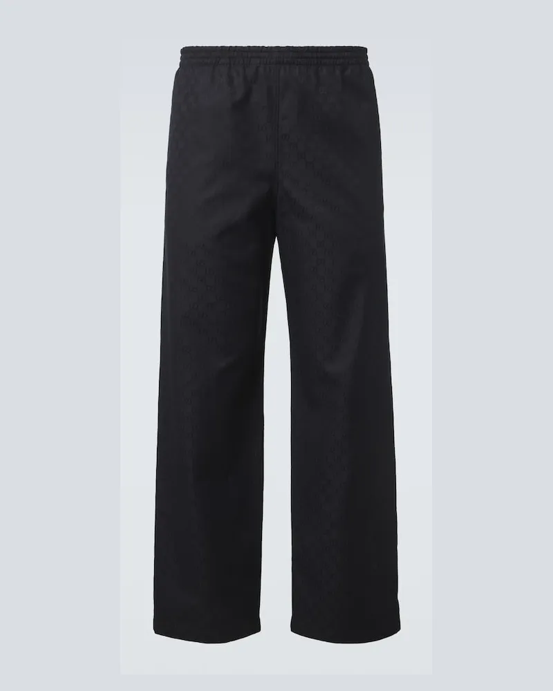 Gucci Pantaloni regular GG in canvas Blu