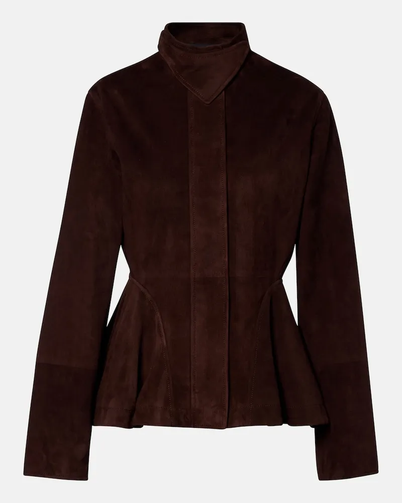 Alaïa Alaïa Giacca peplum in suede Marrone