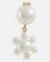 Sophie Bille Brahe Orecchino singolo Petite Deux Jeanne in oro 14kt e perle Bianco