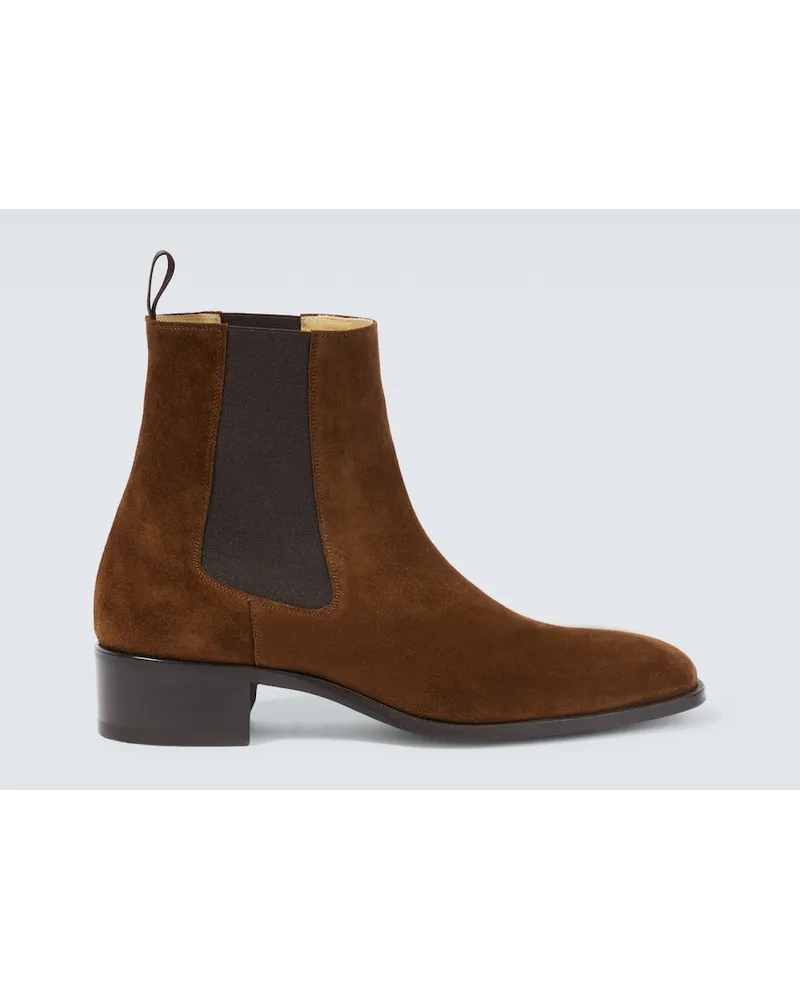 Tom Ford Stivaletti in suede Marrone