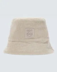 Loewe Cappello da pescatore Anagram in velluto Grigio