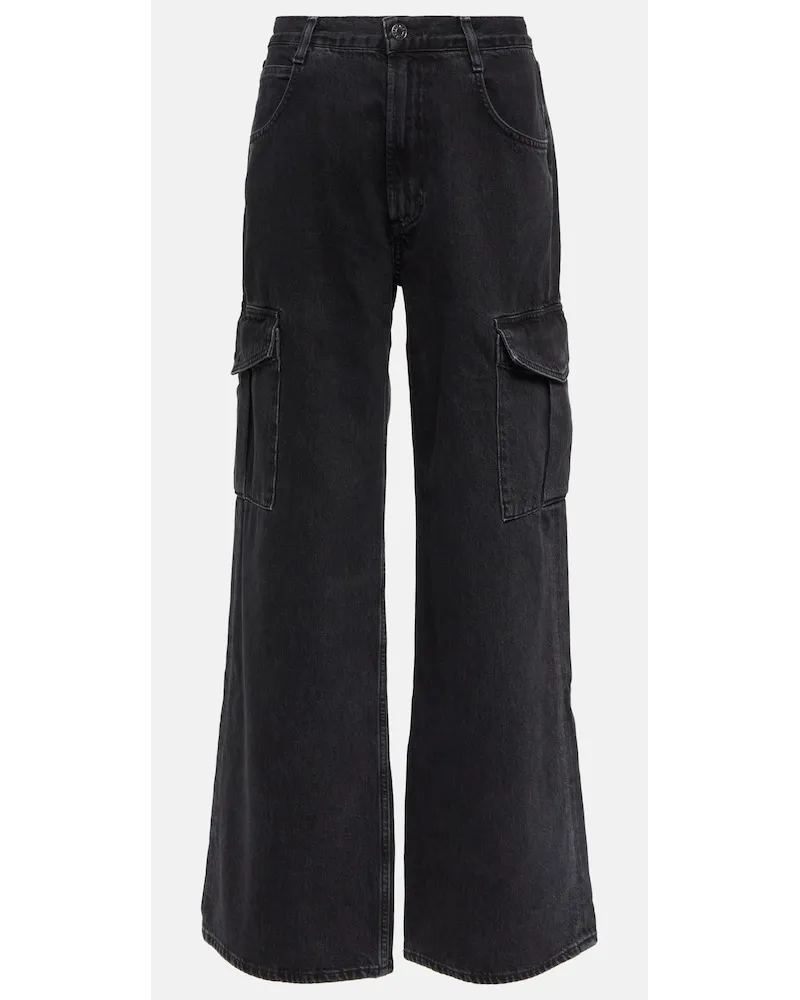 AGOLDE Pantaloni cargo Minka di jeans Nero