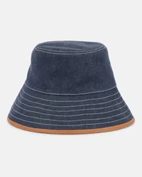 Loro Piana Cappello da pescatore Zita in denim con pelle Blu