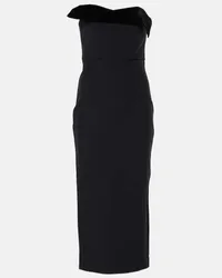 Roland Mouret Abito midi in crêpe Nero