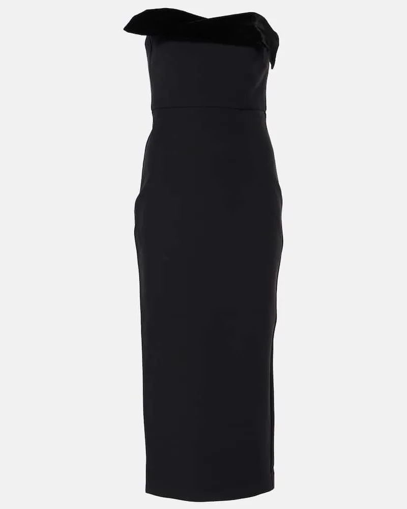 Roland Mouret Abito midi in crÃªpe Nero