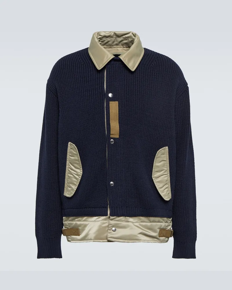Sacai Giacca in maglia Blu
