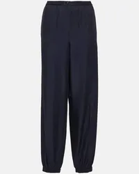 Joseph Pantaloni Taio in seta e cotone Blu