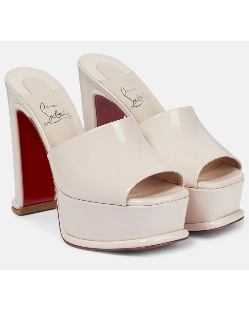 Christian Louboutin Sandali Amali Alta in vernice con plateau Bianco