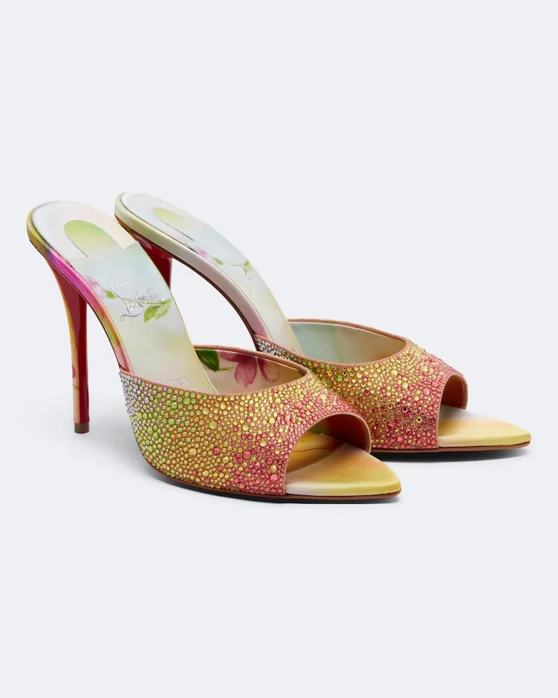 Christian Louboutin Mules Miss Z in crêpe di raso Multicolore