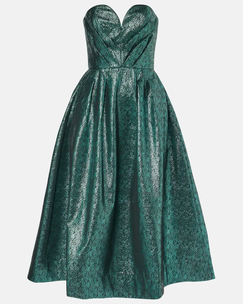 Rebecca Vallance Abito midi Elsie in broccato Blu