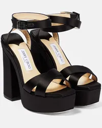 Jimmy Choo Sandali Gaia in raso con plateau Nero