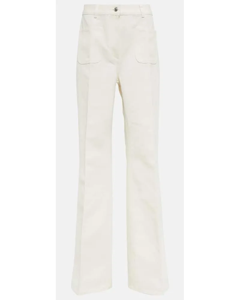 Loro Piana Pantaloni  regular Danbeth in cotone e lino Bianco