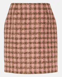 Oscar de la Renta Minigonna in tweed di misto lana Rosa