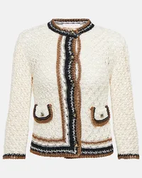 Valentino Garavani Cardigan in maglia di crochet Bianco