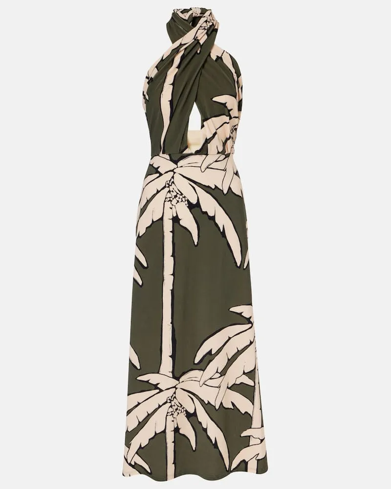 Johanna Ortiz Abito lungo con cut-out e stampa Verde
