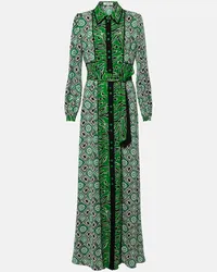 Diane von Furstenberg Abito lungo Joshua con stampa Verde