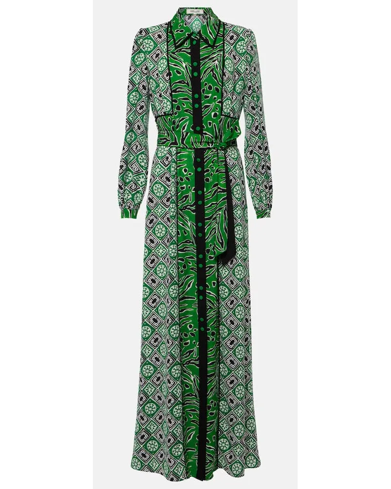 Diane von Furstenberg Abito lungo Joshua con stampa Verde
