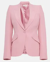 Alexander McQueen Blazer monopetto in crêpe Rosa