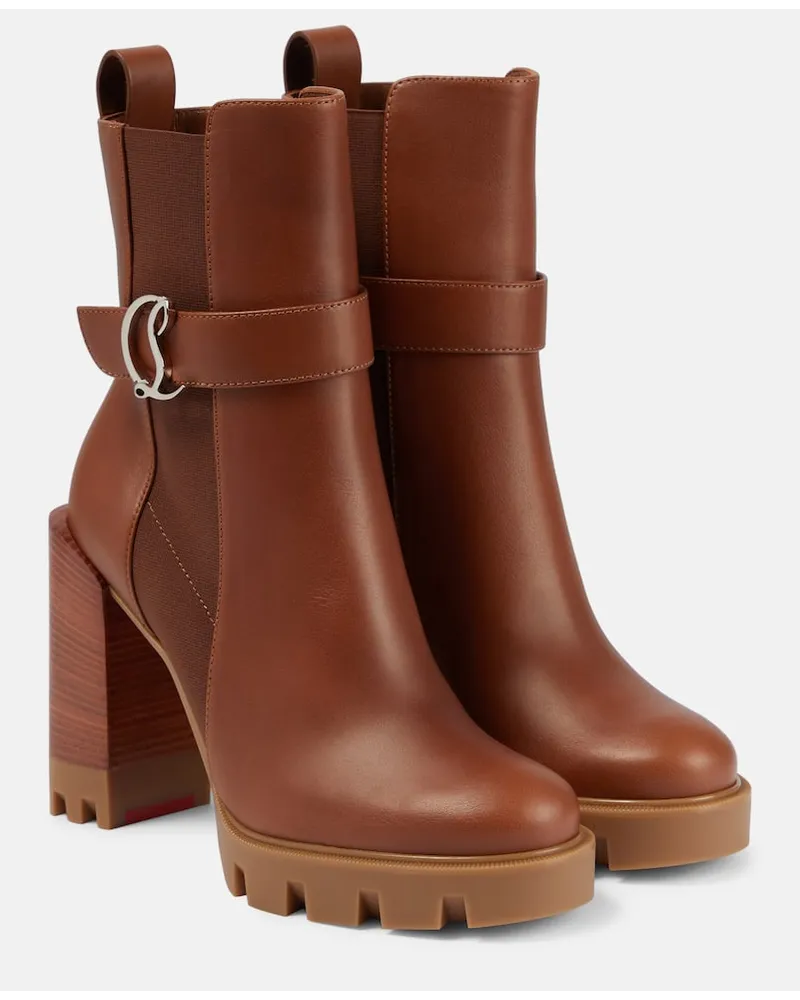 Christian Louboutin Stivaletti CL Chelsea Lug 100 in pelle Marrone