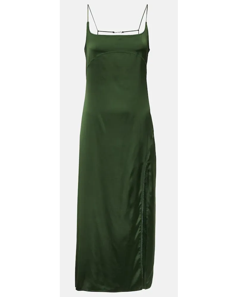 Jacquemus Abito sottoveste Notte in raso Verde