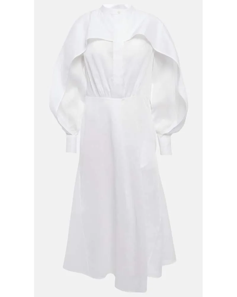 Jil Sander Abito chemisier in cotone Bianco