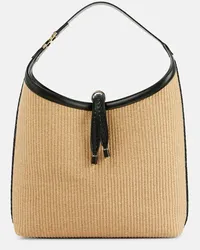 Chloé Chloé Borsa a spalla Marcie Small in rafia Beige