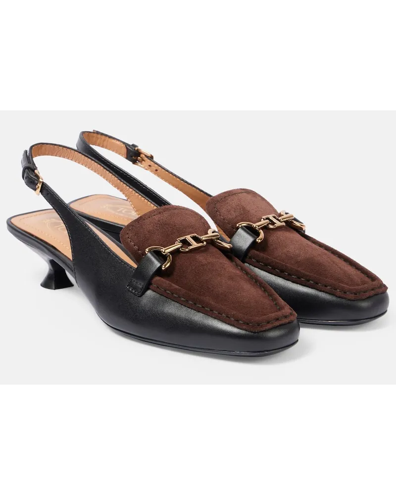 TOD'S Pumps mocassino slingback 35 in pelle Nero