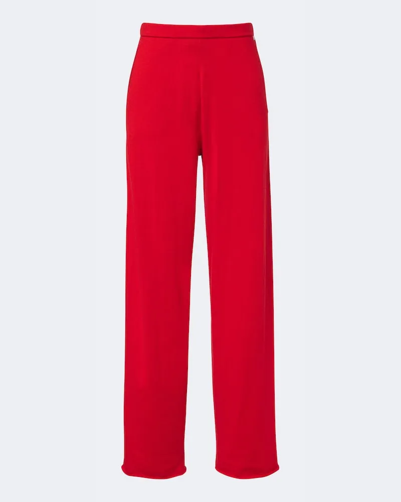 extreme cashmere Pantaloni N°353 Relax in cotone e cashmere Rosso