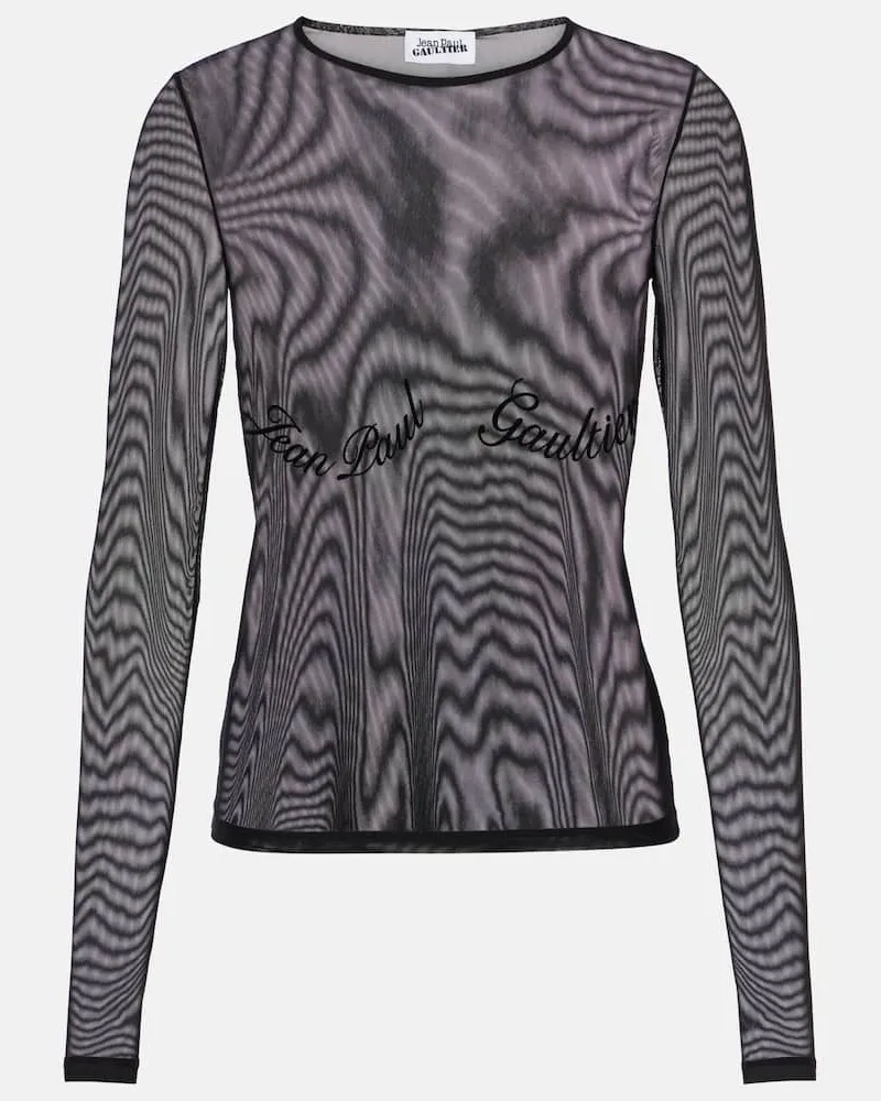 Jean Paul Gaultier Top in mesh trasparente Nero