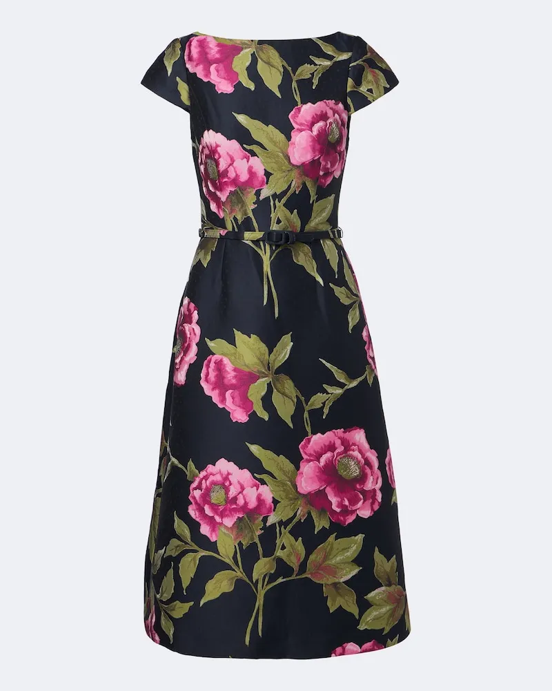 Carolina Herrera New York Abito midi in jacquard floreale Blu