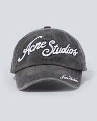 Acne Studios Cappello da baseball in twill con logo Nero