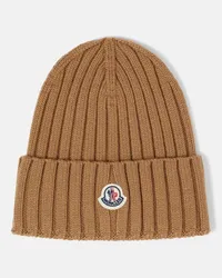 Moncler Berretto in lana a coste Beige