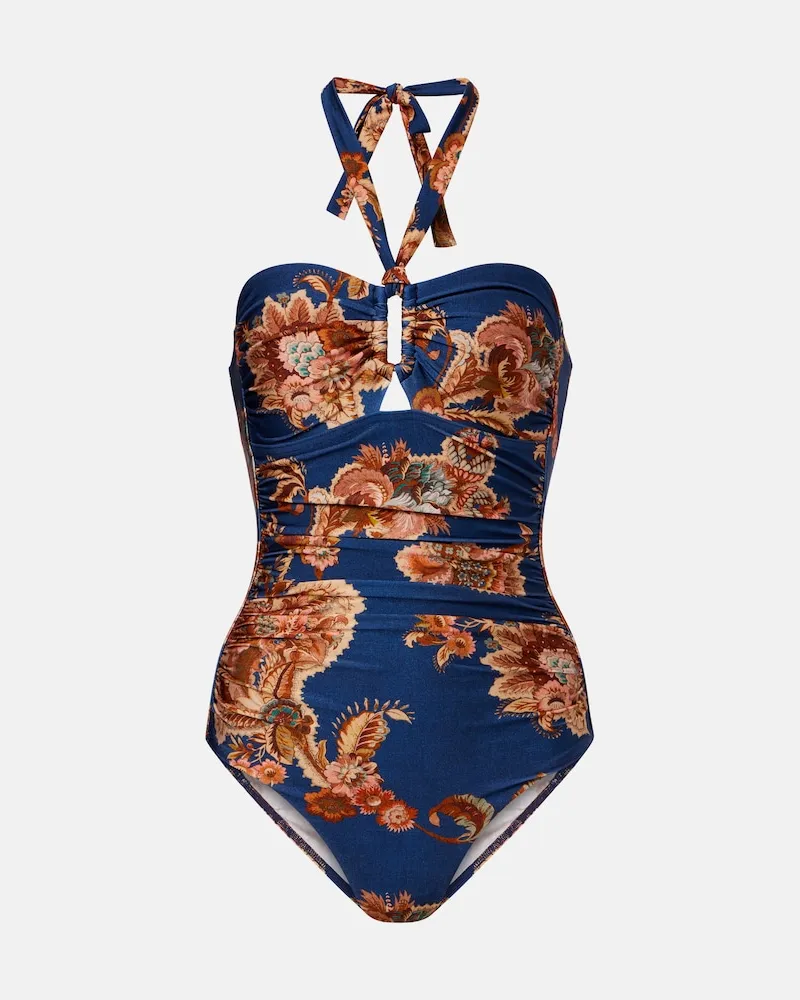 Zimmermann Costume intero Aster con stampa Blu