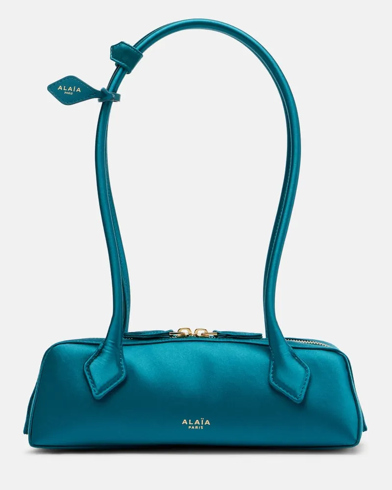 Alaïa AlaÃ¯a Borsa a spalla Le Teckel Small in raso Blu