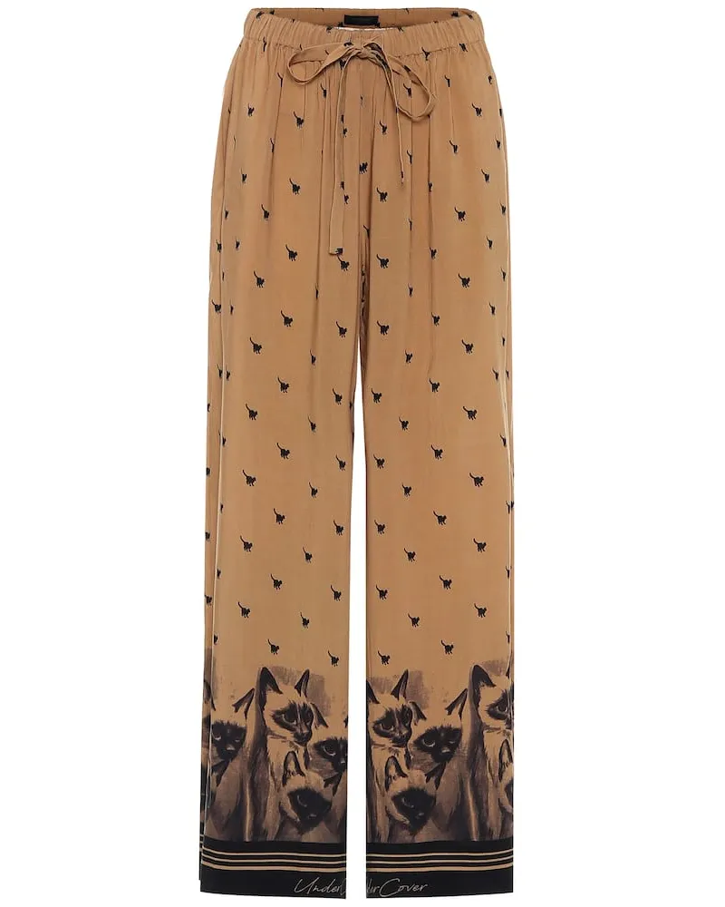 Undercover Pantaloni a stampa Marrone