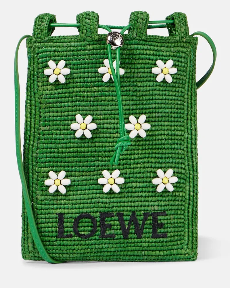 Loewe Paula's Ibiza - Pochette Flowers con tracolla Verde