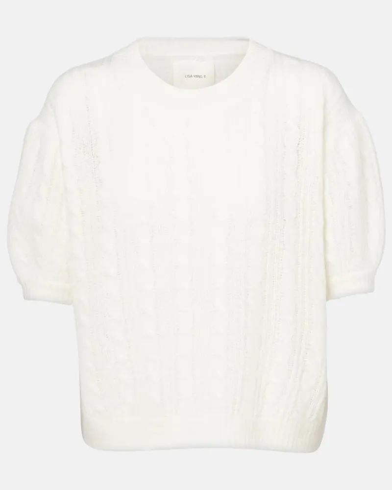 Lisa Yang Pullover Kenzie in cashmere e seta a trecce Bianco