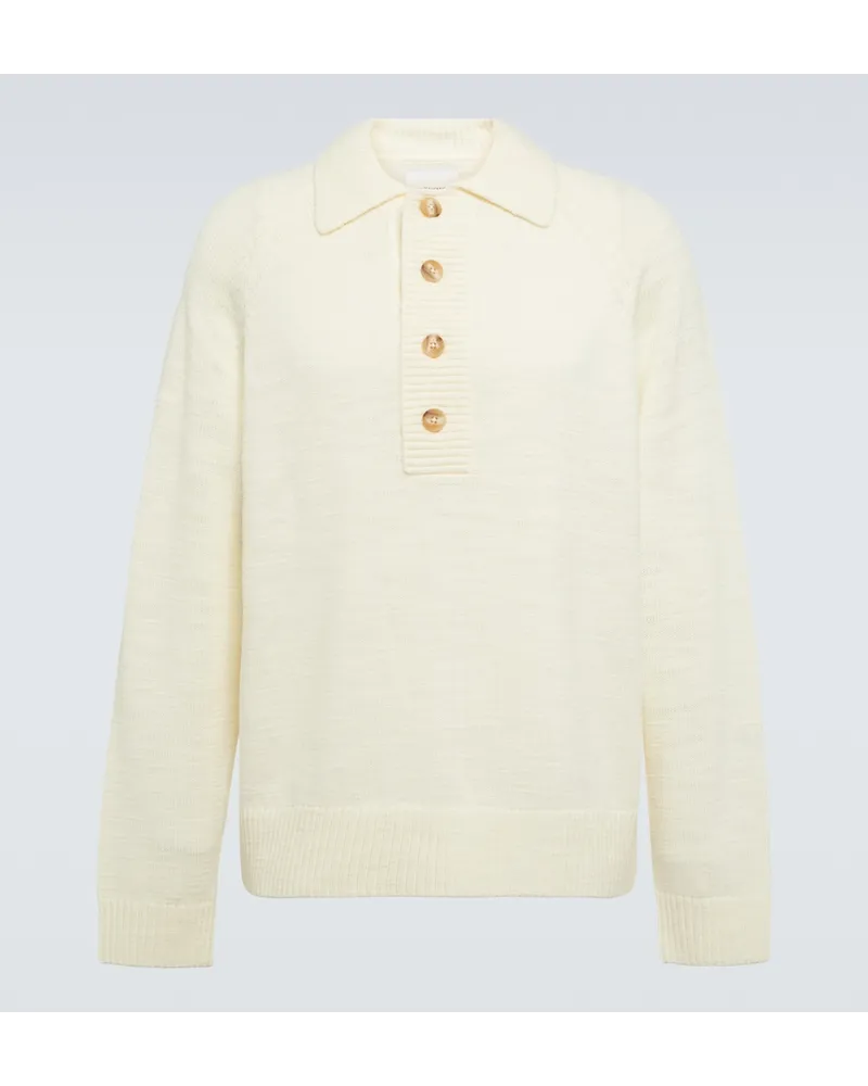 King & Tuckfield Pullover in lana Bianco