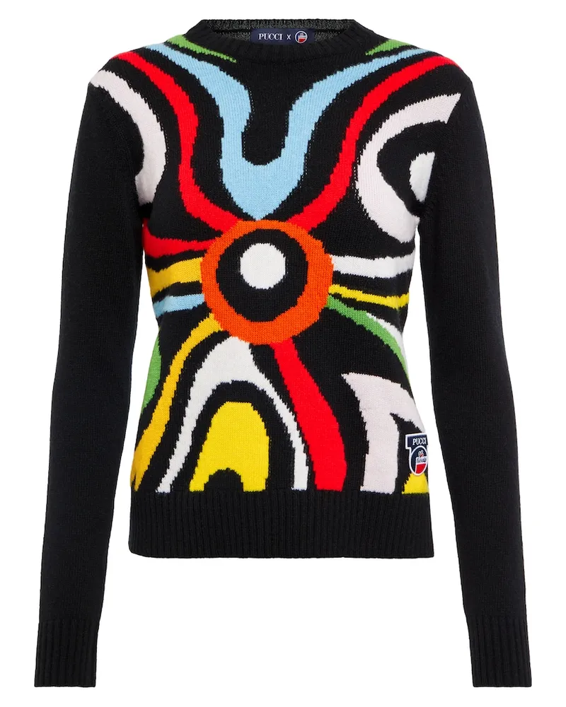 Emilio Pucci x Fusalp - Pullover Marmo in lana Nero