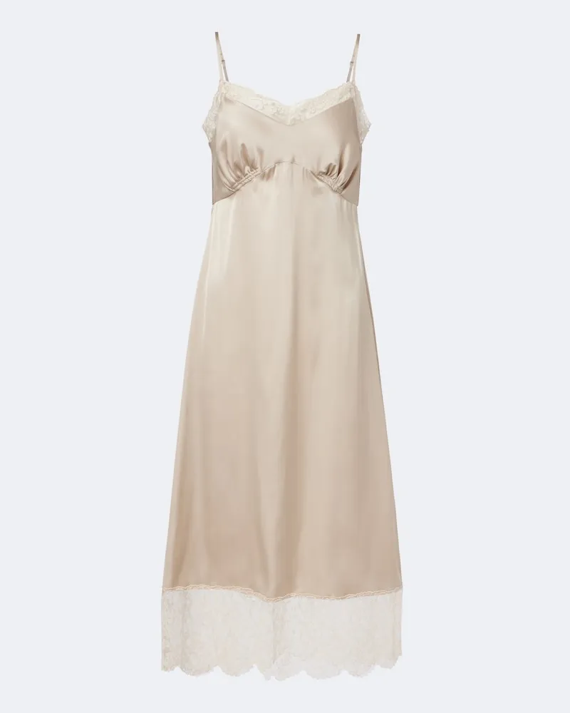 Simone Rocha Abito sottoveste in satin Beige
