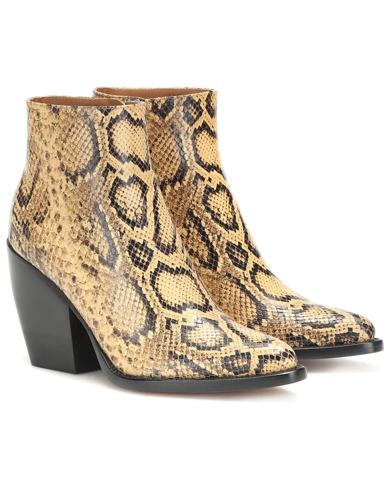 Chloé ChloÃ© Stivaletti Rylee in pelle stampata Giallo