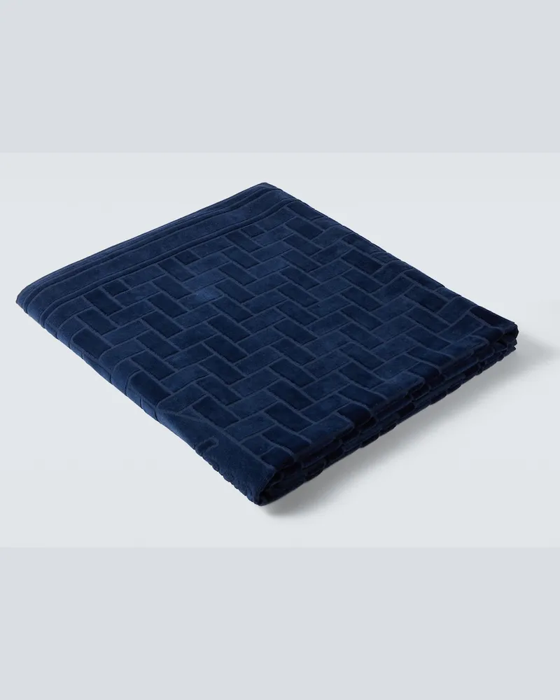 Brioni Telo mare in spugna di cotone Blu