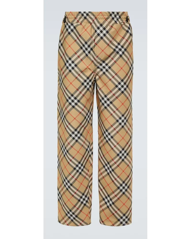 Burberry Pantaloni regular a quadri Beige